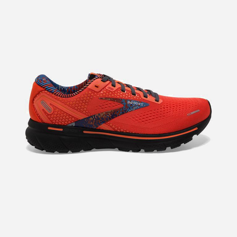 Brooks Ghost 14 Cushioned Hardloopschoenen voor Heren Zwart/Rood Oranje (NWFPE-2879)